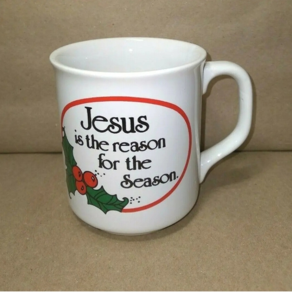 Vintage Christmas Coffee Mug Jesus Is The Reason For The Season